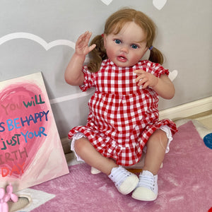 24 inch Adorable Lifelike Reborn Baby Dolls Realistic Toddler Lottie Reborn Baby Doll Birthday Xmas Gift for Kids