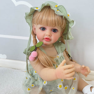 22 Inch Beautiful Lovely Reborn Baby Doll Popular Newborn Silicone Doll Full Body Girl Gift for kids