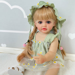 22 Inch Beautiful Lovely Reborn Baby Doll Popular Newborn Silicone Doll Full Body Girl Gift for kids