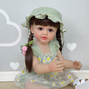 22 Inch Adorable Newborn Baby Doll Lovely Reborn Girl Silicone Doll Full Body Gift for kids