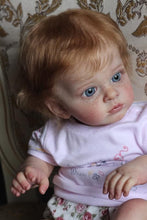 画像をギャラリービューアに読み込む, 23 Inch Girl Reborn Toddler Visible Veins Freckles Realistic Newborn Baby Doll Weighted Reborn Baby Dolls Birthday Gift for Children
