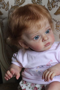 23 Inch Girl Reborn Toddler Visible Veins Freckles Realistic Newborn Baby Doll Weighted Reborn Baby Dolls Birthday Gift for Children