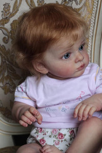23 Inch Girl Reborn Toddler Visible Veins Freckles Realistic Newborn Baby Doll Weighted Reborn Baby Dolls Birthday Gift for Children