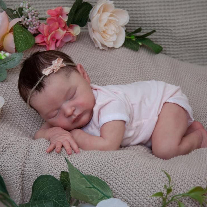 19 Zoll schöne Reborn-Puppen Mädchen schlafen süße lächelnde Silikon Reborn Baby Doll Frühchen lebensechte Reborn Baby Doll