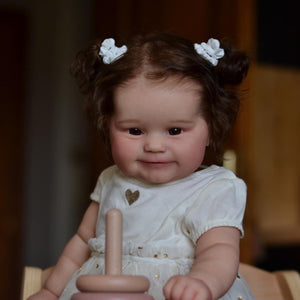24 Inch Lovely Cuddly Newborn Baby Dolls Handmade Realistic Reborn Toddler Dolls Girl Gist for Kids 3+