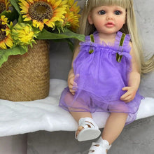 Загрузить изображение в средство просмотра галереи, 22 Inch Graceful Reborn Baby Doll Girls Lovely Toddler Reborn Girl Silicone Doll Full Body Gift
