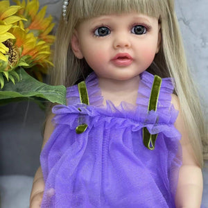 22 Inch Graceful Reborn Baby Doll Girls Lovely Toddler Reborn Girl Silicone Doll Full Body Gift