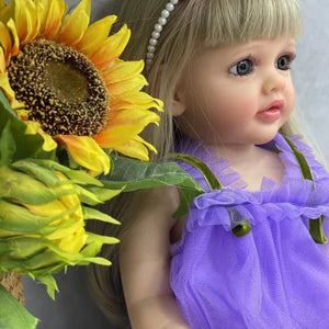 22 Inch Graceful Reborn Baby Doll Girls Lovely Toddler Reborn Girl Silicone Doll Full Body Gift