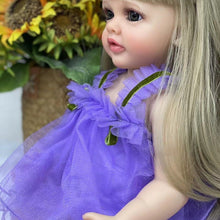 Carregar imagem no visualizador da galeria, 22 Inch Graceful Reborn Baby Doll Girls Lovely Toddler Reborn Girl Silicone Doll Full Body Gift
