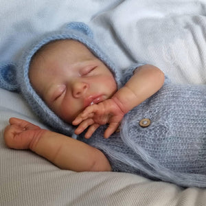 18 Inch Sleeping Newborn Baby Dolls Cloth Body Lifelike Reborn Baby Doll Girl Birthday Xmas Gift for Kids Age 3+