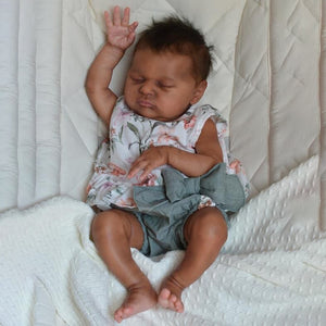20 Inch Biracial Reborn Baby Doll Black Girl African American Reborn Baby Doll Realistic Newborn Baby Dolls Xmas Gift for Kids