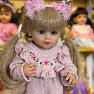 22 Inch Lovely Reborn Baby Doll Girls CuteToddler Newborn Girl Silicone Doll Full Body Gift