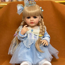 Carica l&#39;immagine nel visualizzatore di Gallery, 22 Inch Graceful Newborn Baby Doll Beautiful Reborn Girl Silicone Doll Full Body Gift for kids
