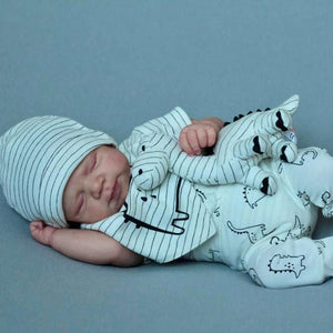 Pascale 48cm 18" Hybrid Cloth Body Doll  Multi-Color Stripe Hat Set, Vinyl Limbs  Unisex Art Doll for All Ages