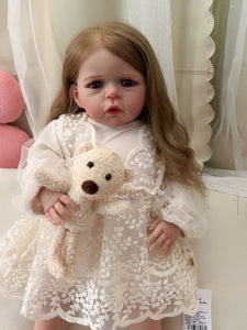 24 Inch Reborn Toddler Girl Soft Cloth Body Adorable Newborn Baby Doll  Gift for Kids