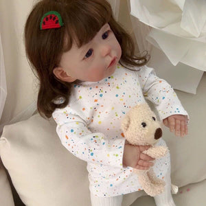 24 Inch 60cm Reborn Toddler Girl Weighted Soft Cloth Body Reborn Baby Doll Newborn Babies Gift for Kids