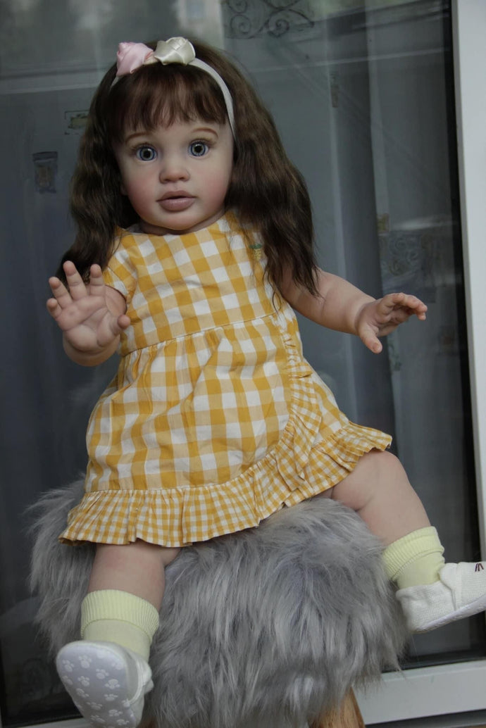 26 Inch Lifelike Reborn Baby Dolls That Look Real Reborn Toddler Girl Straight Legs Realistic Baby Dolls Girl Chubby Body Silicone Newborn Babies Poseable Art Collection Dolls Birthday Gift