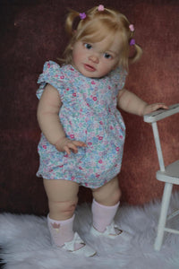 26inch Lovely Lifelike Reborn Toddler Girl Cloth Body Adorable Realistic Newborn Baby Doll Gift