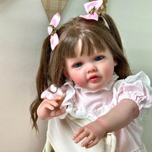 Carregar imagem no visualizador da galeria, 24 Inch Lovely Handmade Lifelike Reborn Toddler Dolls Newborn Reborn Baby Doll Girl Weighted Cloth Body Birthday Gift for Kids
