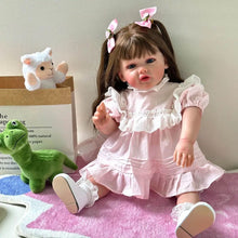 Загрузить изображение в средство просмотра галереи, 24 Inch Lovely Handmade Lifelike Reborn Toddler Dolls Newborn Reborn Baby Doll Girl Weighted Cloth Body Birthday Gift for Kids
