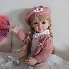 画像をギャラリービューアに読み込む, 22 Inch Realistic Beautiful Lovely Reborn Baby Dolls Girl Lifelike Newborn Silicone Doll Full Body Girl Birthday Gift for Kids
