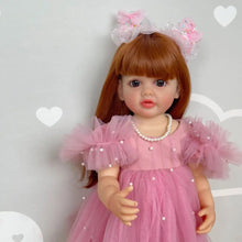 Carica l&#39;immagine nel visualizzatore di Gallery, 22 Inch Lifelike Adorable Newborn Baby Doll Realistic Lovely Reborn Girl Silicone Vinyl Doll Full Body Gift for Kids
