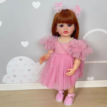 画像をギャラリービューアに読み込む, 22 Inch Lifelike Adorable Newborn Baby Doll Realistic Lovely Reborn Girl Silicone Vinyl Doll Full Body Gift for Kids
