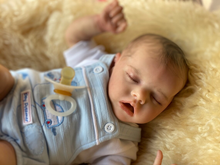 Carica l&#39;immagine nel visualizzatore di Gallery, Lifelike Reborn Baby Dolls Sleeping Boy Weighted Cloth Body Reborn Toddler Doll Realistic Cuddly Newborn Baby Doll Gift for Kids
