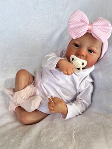 19 Inch Adorable Realistic Newborn Baby Dolls Lifelike Lovely Reborn Baby Doll Real Life Soft Silicone Baby Doll Girl Kids Birthday Xmas Gift Set