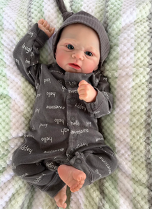 17 inch Lovely Lifelike Reborn Baby Dolls Elijah Cloth Body Adorable Cuddly Realistic Newborn Baby Doll Xmas Birthday Gift