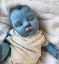 画像をギャラリービューアに読み込む, 20&quot; Glowing Avatar Baby Doll Peaches - Fantasy Blue Skin w/ Hand-Painted Hair &amp; Light-Up Body | 3D Closed Eyes Fabric Doll (50cm Magical Gift)
