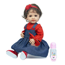 Загрузить изображение в средство просмотра галереи, 22 Inch Lovely Newborn Baby Dolls Girl Adorable Realistic Reborn Baby Dolls Full Silicone Body Toddler Doll Girl Gift
