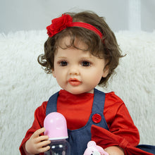 画像をギャラリービューアに読み込む, 22 Inch Lovely Newborn Baby Dolls Girl Adorable Realistic Reborn Baby Dolls Full Silicone Body Toddler Doll Girl Gift
