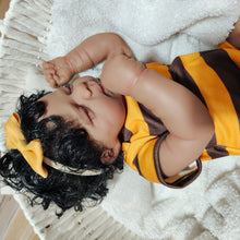 Load image into Gallery viewer, 18 Inch Lifelike Sleepping Reborn Baby Dolls Cute Bee Costume Doll Soft Cloth Body Africa-American Babydolls Girl Toys Gifts
