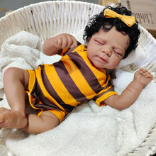 Load image into Gallery viewer, 18 Inch Lifelike Sleepping Reborn Baby Dolls Cute Bee Costume Doll Soft Cloth Body Africa-American Babydolls Girl Toys Gifts
