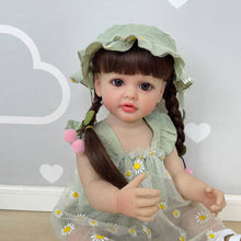 Carregar imagem no visualizador da galeria, 22 Inch Adorable Newborn Baby Doll Lovely Reborn Girl Silicone Doll Full Body Gift for kids
