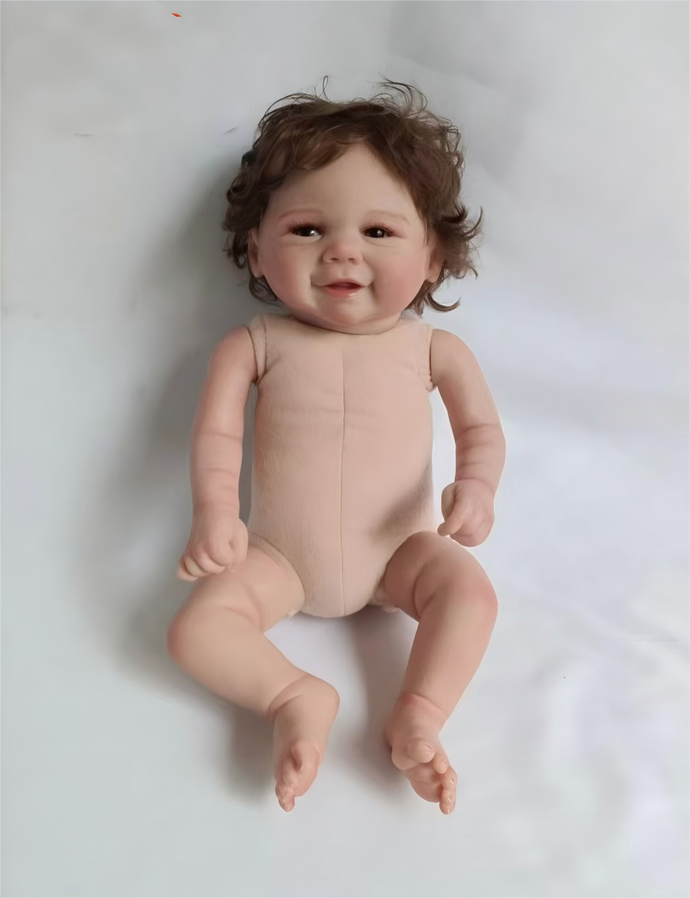 Vivienne 19inch Reborn Baby Doll with Brown Hair, Soft Body, Red Outfit - Perfect Christmas Birthday Gift