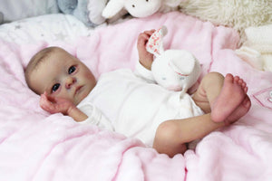 Real Life Reborn Babypuppen Mädchen, realistische und lebensechte Neugeborenen-Babypuppen, Frühchengröße, 16 Zoll, handgefertigt, Silikon, weiches Vinyl, Real Life Reborn Kleinkindspielzeug, Geschenk für die Sammlung