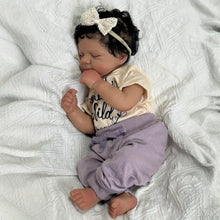 Carregar imagem no visualizador da galeria, Pascale Collection 48cm (18&quot;) Cloth Body Doll with Implanted Black Short Curly Hair, Dark Skin, Sleeping Eyes - Collector Art Doll
