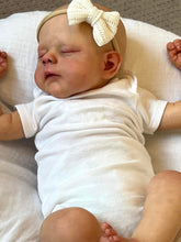 Load image into Gallery viewer, 19&quot; Erica Cloth-Body Reborn Baby - Hand-Painted Hair, Sleeping Eyes &amp; White Romper Set
