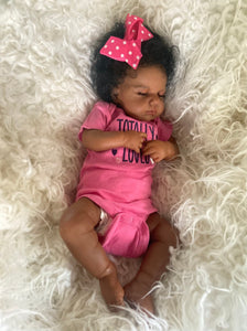 20inch Sleeping Lifelike Reborn Baby Dolls Silicone Black Skin African American Newborn Doll Handmade Baby Girl Look Real