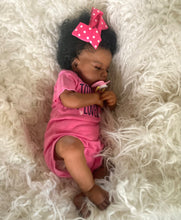 画像をギャラリービューアに読み込む, 20inch Sleeping Lifelike Reborn Baby Dolls Silicone Black Skin African American Newborn Doll Handmade Baby Girl Look Real

