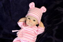 Load image into Gallery viewer, 12 Inch &amp; 16 Inch Full Silicone Reborn Baby Doll Lifelike Realistic Newborn Silicone Infant Doll Washable Full Body Silicone Doll with Pink Bunny Stripe Outfit Pretend Play Collectible Gift Toy for Girls Kids
