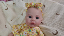 Load and play video in Gallery viewer, 12 Inch Full Silicone Reborn Baby Doll - Realistic Open Mouth Newborn Girl with Floral Dress, Poseable Body for Kids Play &amp; Collectors
