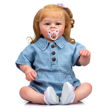 Laden Sie das Bild in den Galerie-Viewer, Newborn Reborn Toddler Baby Doll Girl Weighted Cloth Body 24 Inch Silicone Reborn Baby Doll

