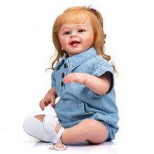 Carica l&#39;immagine nel visualizzatore di Gallery, Newborn Reborn Toddler Baby Doll Girl Weighted Cloth Body 24 Inch Silicone Reborn Baby Doll
