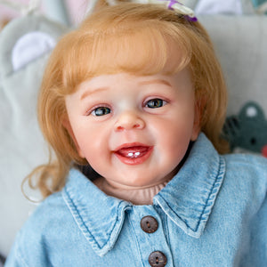 Newborn Reborn Toddler Baby Doll Girl Weighted Cloth Body 24 Inch Silicone Reborn Baby Doll