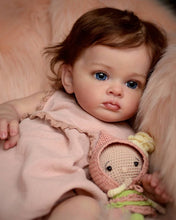 Laden Sie das Bild in den Galerie-Viewer, Reborn Toddler with Visible Veins Newborn Baby Doll Girl 23 Inch Weighted Cloth Body Kids Toy Gift
