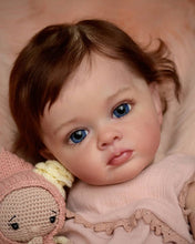 Загрузить изображение в средство просмотра галереи, Reborn Toddler with Visible Veins Newborn Baby Doll Girl 23 Inch Weighted Cloth Body Kids Toy Gift

