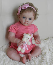 Загрузить изображение в средство просмотра галереи, Handmade 23 Inch Weighted Cloth Body Reborn Toddler with Visible Veins Newborn Baby Doll Girl Kids Toy Gift
